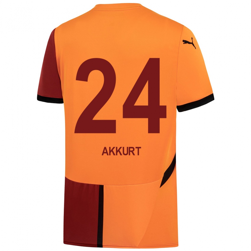 Enfant Maillot Arzu Akkurt #24 Jaune Rouge Tenues Domicile 2024/25 T-Shirt Belgique