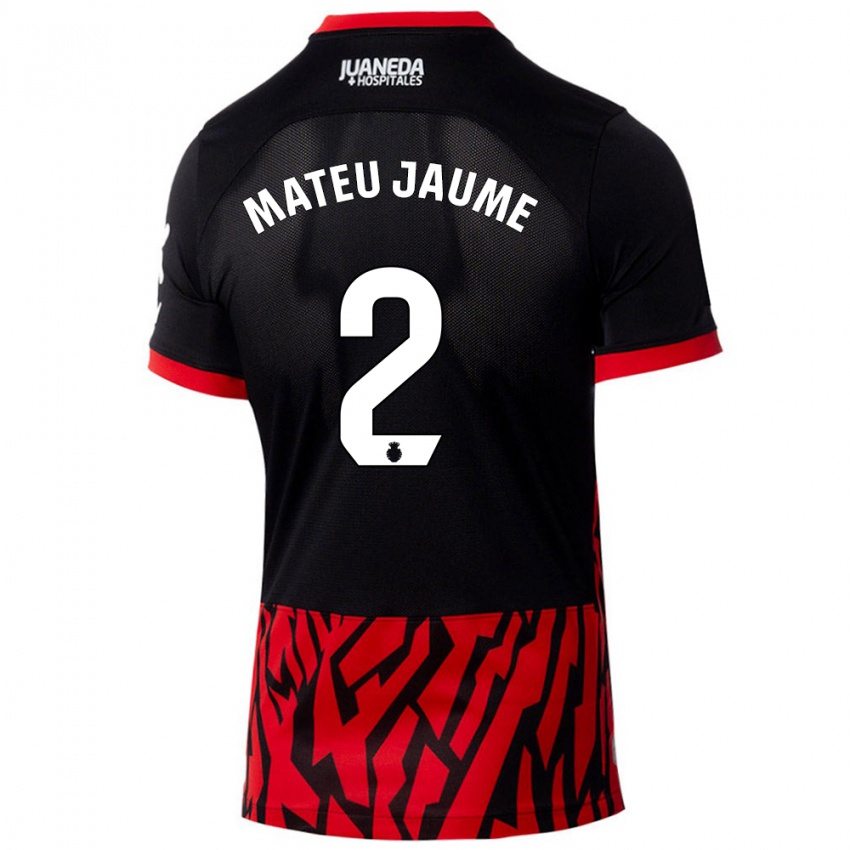 Kinderen Mateu Morey Bauza #2 Zwart Rood Thuisshirt Thuistenue 2024/25 T-Shirt België