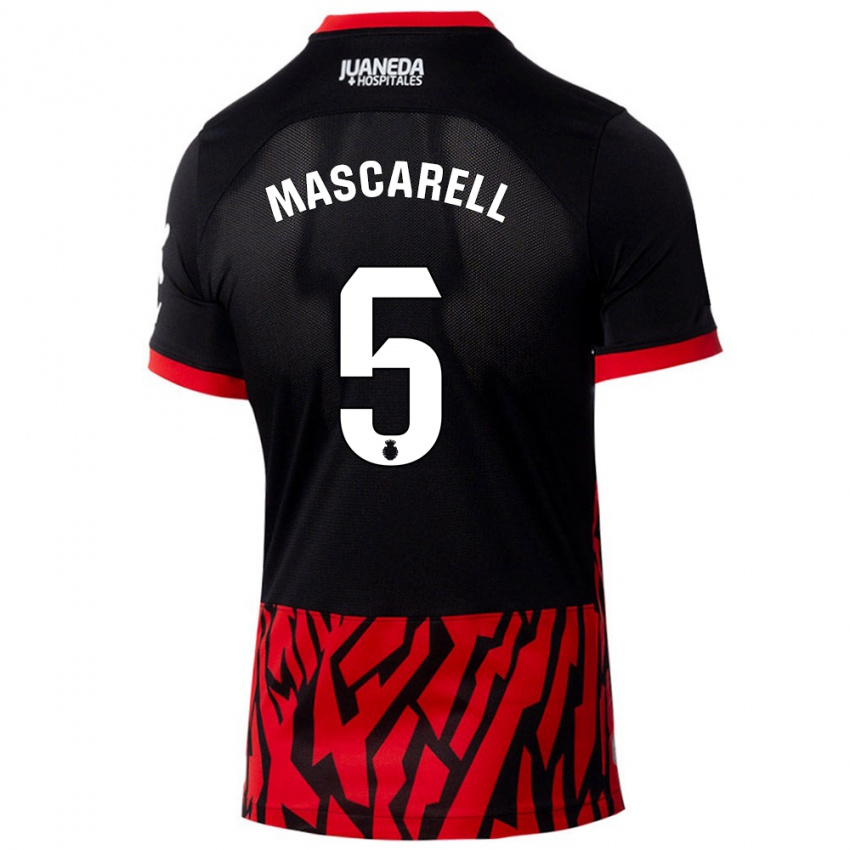 Kinderen Omar Mascarell #5 Zwart Rood Thuisshirt Thuistenue 2024/25 T-Shirt België