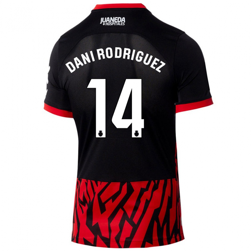 Kinderen Dani Rodríguez #14 Zwart Rood Thuisshirt Thuistenue 2024/25 T-Shirt België