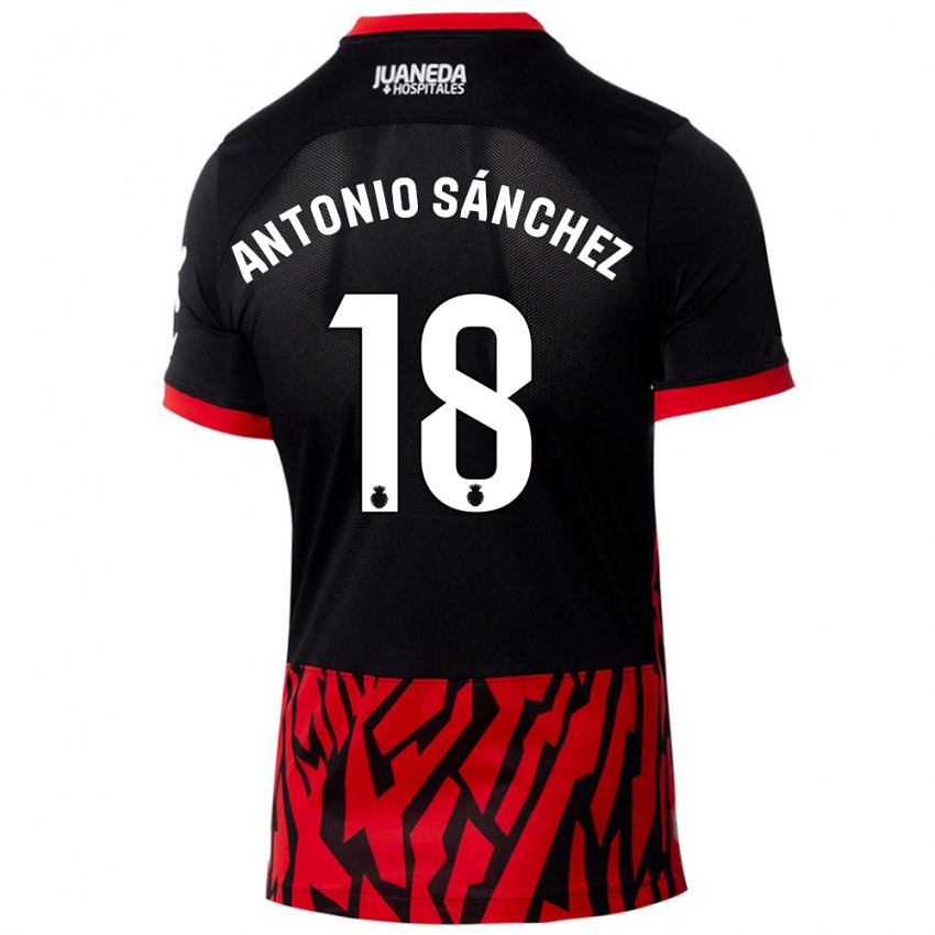 Kinderen Antonio Sánchez #18 Zwart Rood Thuisshirt Thuistenue 2024/25 T-Shirt België