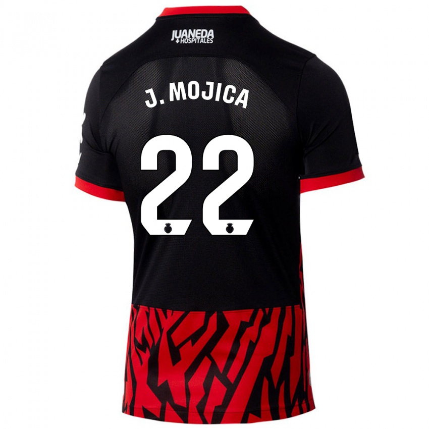 Enfant Maillot Johan Mojica #22 Noir Rouge Tenues Domicile 2024/25 T-Shirt Belgique