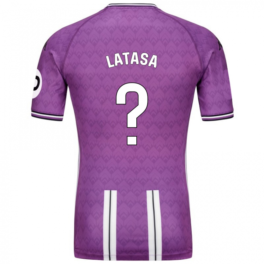 Kinderen Juanmi Latasa #0 Paars Wit Thuisshirt Thuistenue 2024/25 T-Shirt België