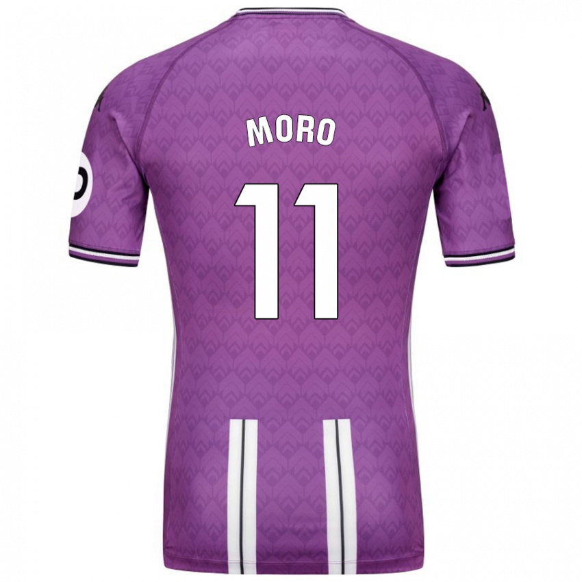 Enfant Maillot Raúl Moro #11 Violet Blanc Tenues Domicile 2024/25 T-Shirt Belgique