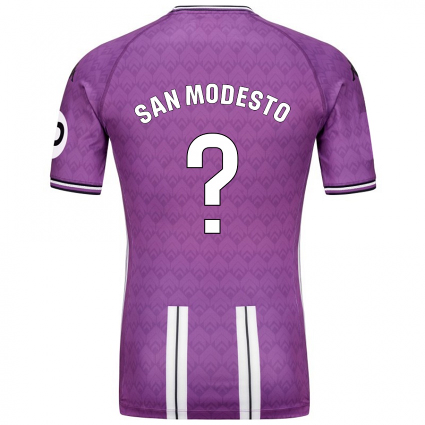 Enfant Maillot Hugo San Modesto #0 Violet Blanc Tenues Domicile 2024/25 T-Shirt Belgique