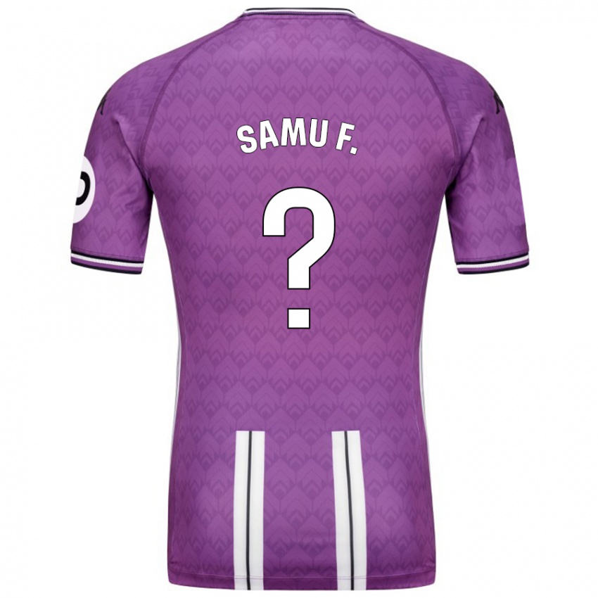 Enfant Maillot Samu Fernández #0 Violet Blanc Tenues Domicile 2024/25 T-Shirt Belgique