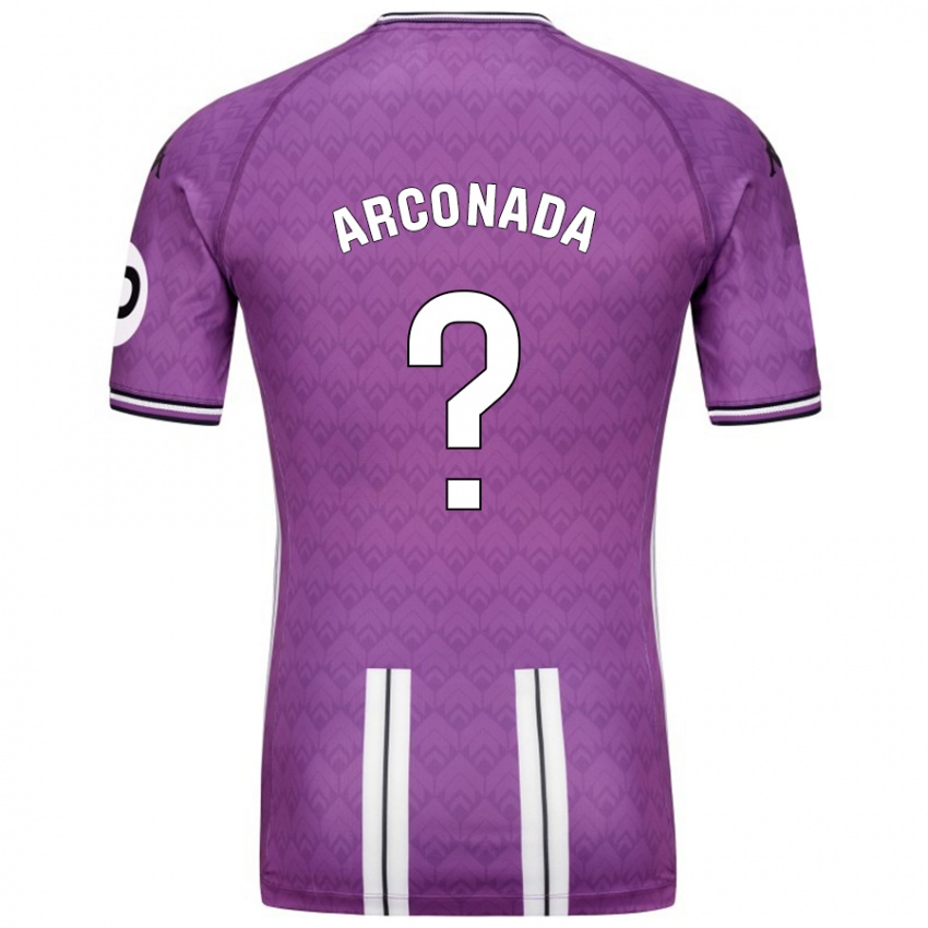 Enfant Maillot Diego Arconada #0 Violet Blanc Tenues Domicile 2024/25 T-Shirt Belgique