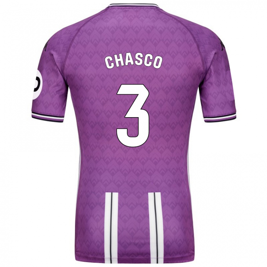 Kinder Raúl Chasco #3 Violett Weiß Heimtrikot Trikot 2024/25 T-Shirt Belgien