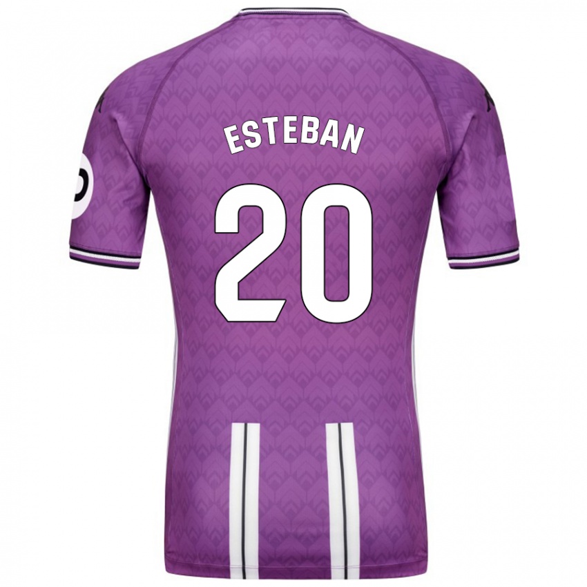 Enfant Maillot Sergio Esteban #20 Violet Blanc Tenues Domicile 2024/25 T-Shirt Belgique