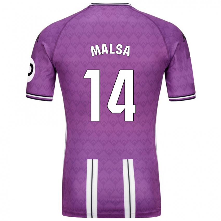 Enfant Maillot Mickaël Malsa #14 Violet Blanc Tenues Domicile 2024/25 T-Shirt Belgique