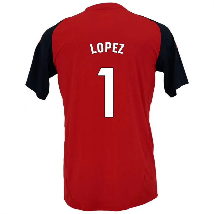 Kinderen Luis López #1 Rood Zwart Thuisshirt Thuistenue 2024/25 T-Shirt België