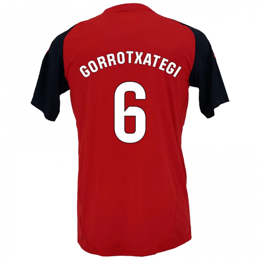 Kinderen Jon Gorrotxategi #6 Rood Zwart Thuisshirt Thuistenue 2024/25 T-Shirt België