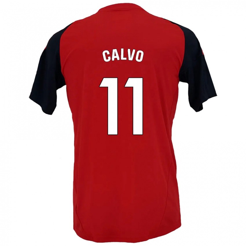 Kinderen Álex Calvo #11 Rood Zwart Thuisshirt Thuistenue 2024/25 T-Shirt België