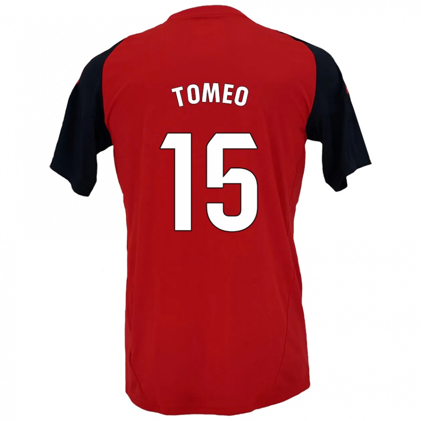 Kinderen Pablo Tomeo #15 Rood Zwart Thuisshirt Thuistenue 2024/25 T-Shirt België