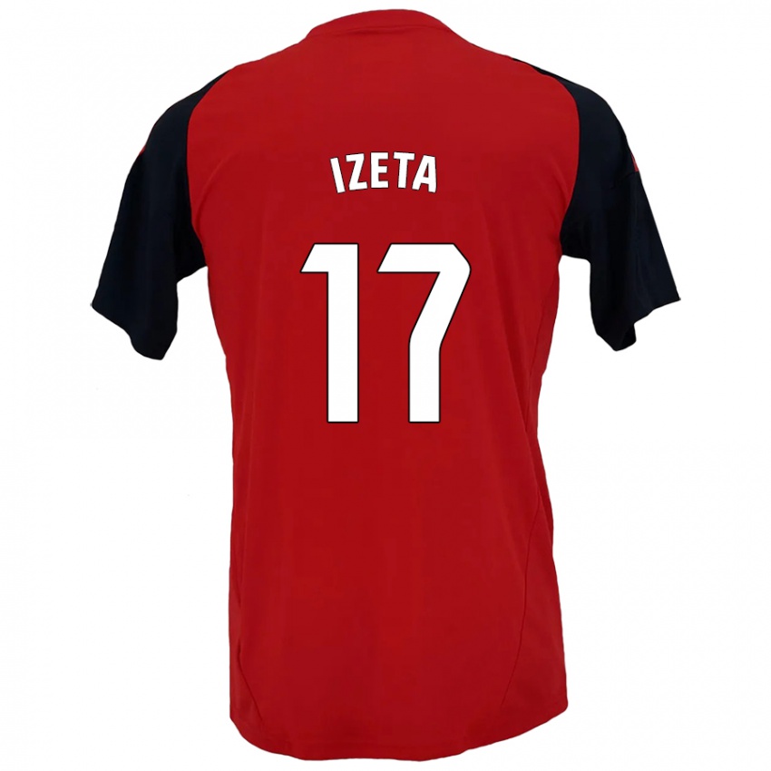 Kinderen Urko Izeta #17 Rood Zwart Thuisshirt Thuistenue 2024/25 T-Shirt België