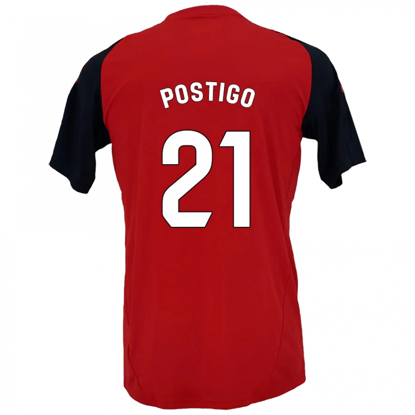 Kinderen Sergio Postigo #21 Rood Zwart Thuisshirt Thuistenue 2024/25 T-Shirt België