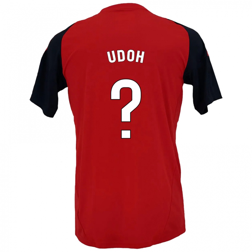 Kinderen Isaac Udoh #0 Rood Zwart Thuisshirt Thuistenue 2024/25 T-Shirt België