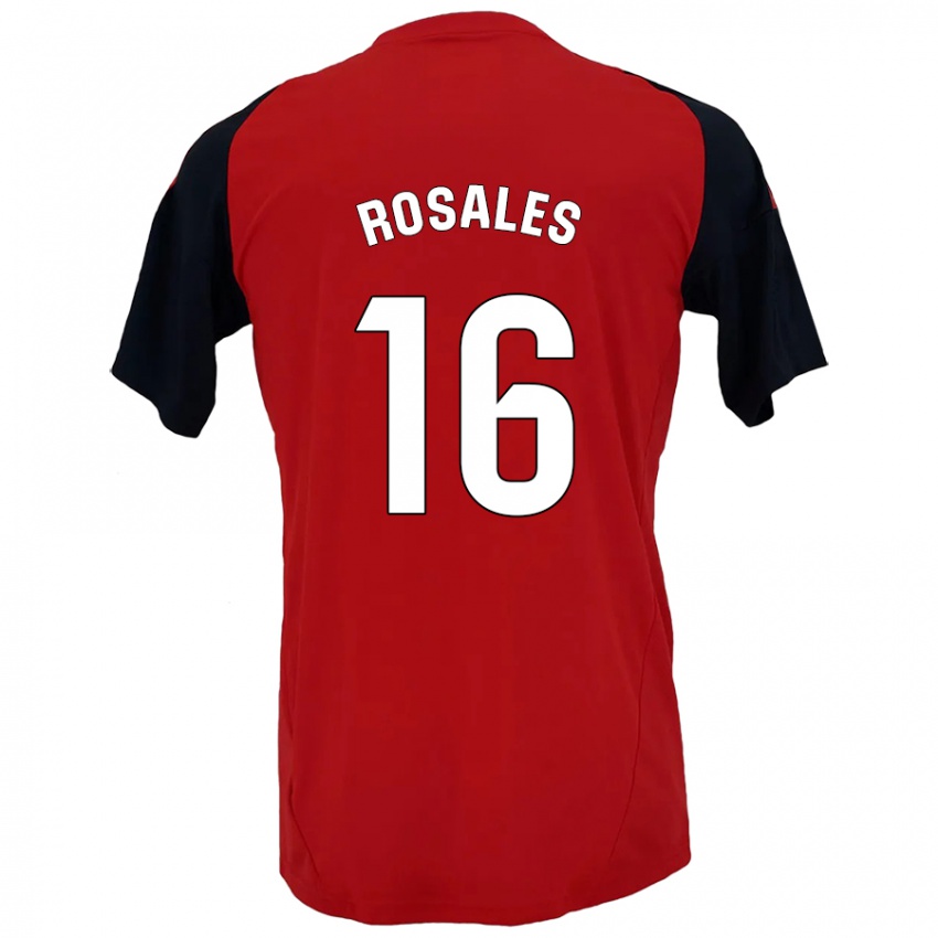 Kinderen Diego Rosales #16 Rood Zwart Thuisshirt Thuistenue 2024/25 T-Shirt België