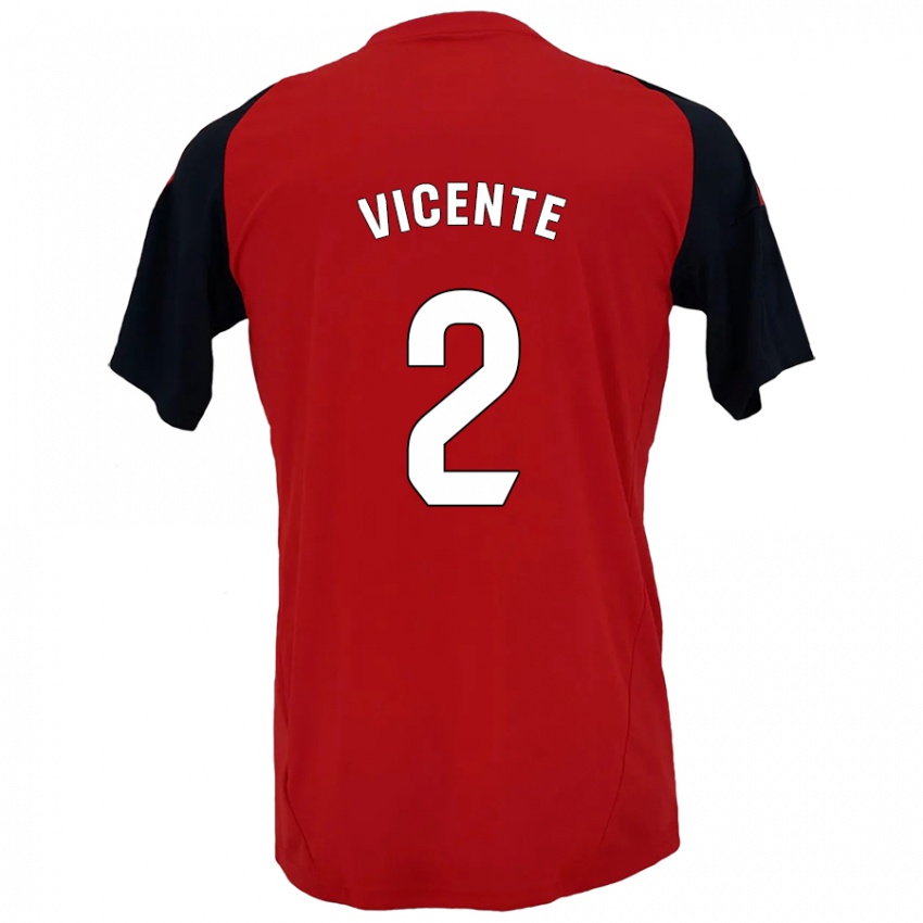 Kinderen David Vicente #2 Rood Zwart Thuisshirt Thuistenue 2024/25 T-Shirt België