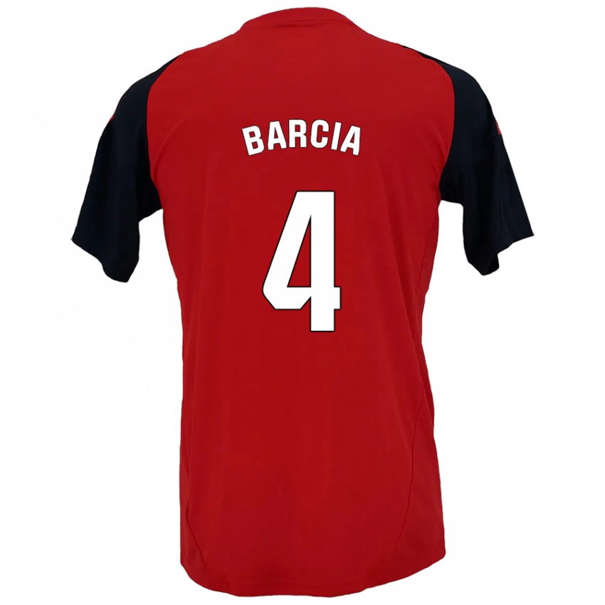 Kinderen Sergio Barcia #4 Rood Zwart Thuisshirt Thuistenue 2024/25 T-Shirt België