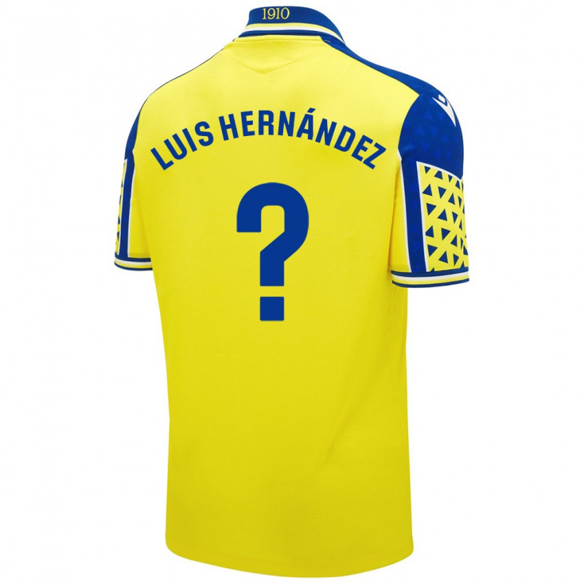 Enfant Maillot Luis Hernández #0 Jaune Bleu Tenues Domicile 2024/25 T-Shirt Belgique