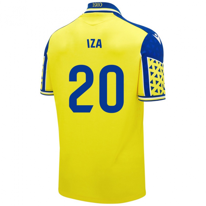 Enfant Maillot Iza Carcelén #20 Jaune Bleu Tenues Domicile 2024/25 T-Shirt Belgique