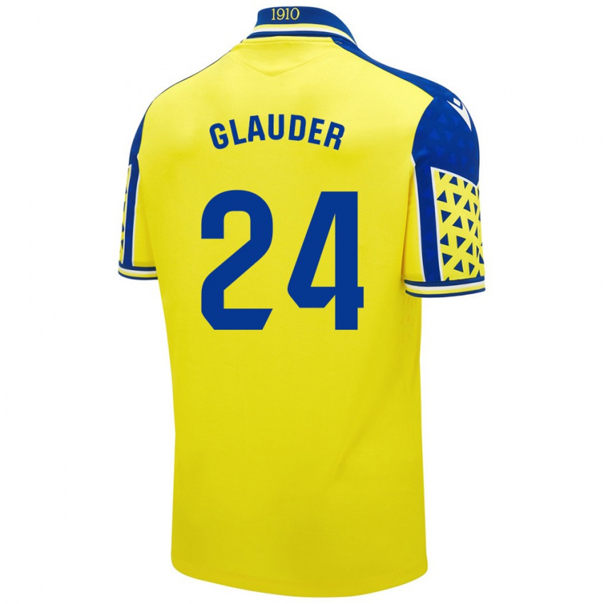 Kinderen Cristian Glauder #24 Geel Blauw Thuisshirt Thuistenue 2024/25 T-Shirt België