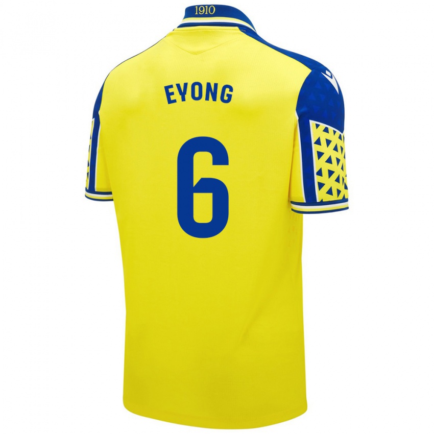 Kinderen Etta Eyong #6 Geel Blauw Thuisshirt Thuistenue 2024/25 T-Shirt België