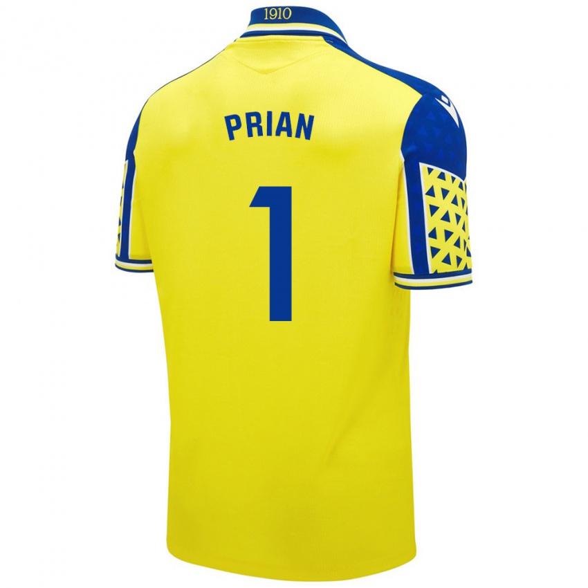 Kinder Ana María Prián Pereira #1 Gelb Blau Heimtrikot Trikot 2024/25 T-Shirt Belgien