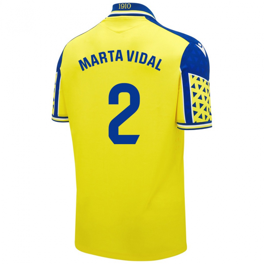 Kinderen Marta Vidal Vela #2 Geel Blauw Thuisshirt Thuistenue 2024/25 T-Shirt België