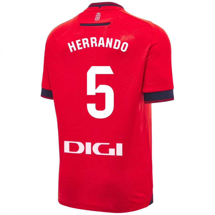 Kinderen Jorge Herrando #5 Rood Wit Thuisshirt Thuistenue 2024/25 T-Shirt België