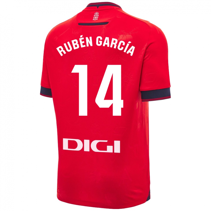 Kinder Rubén García #14 Rot Weiß Heimtrikot Trikot 2024/25 T-Shirt Belgien