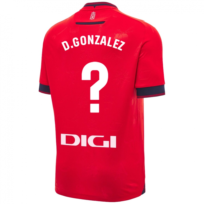 Enfant Maillot Dani González #0 Rouge Blanc Tenues Domicile 2024/25 T-Shirt Belgique