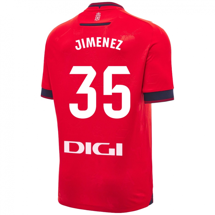 Enfant Maillot Álex Jimenez #35 Rouge Blanc Tenues Domicile 2024/25 T-Shirt Belgique