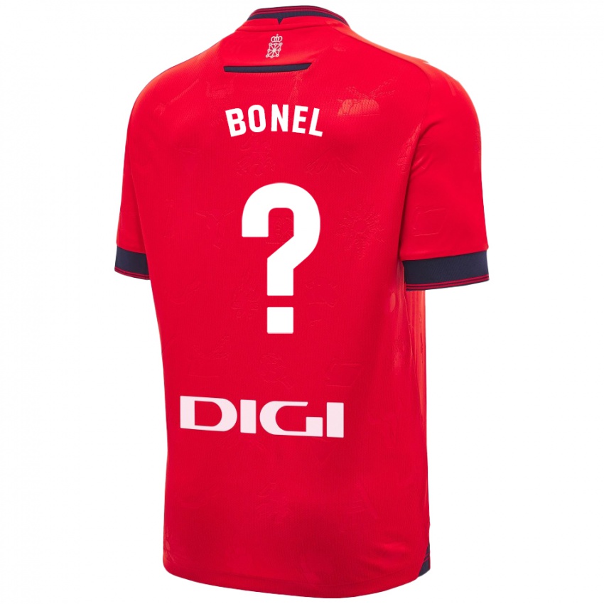 Enfant Maillot Aimar Bonel #0 Rouge Blanc Tenues Domicile 2024/25 T-Shirt Belgique