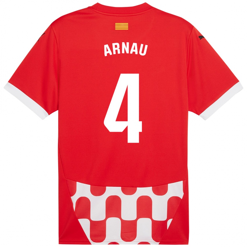 Kinder Arnau Martínez #4 Rot Weiß Heimtrikot Trikot 2024/25 T-Shirt Belgien