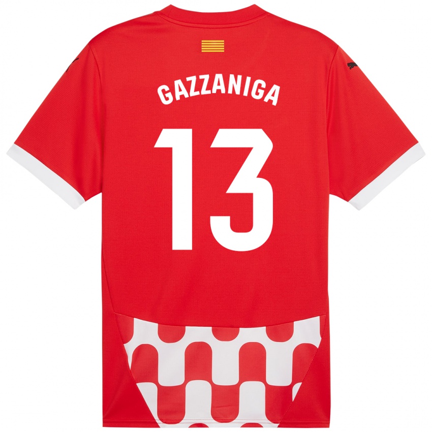 Kinder Paulo Gazzaniga #13 Rot Weiß Heimtrikot Trikot 2024/25 T-Shirt Belgien