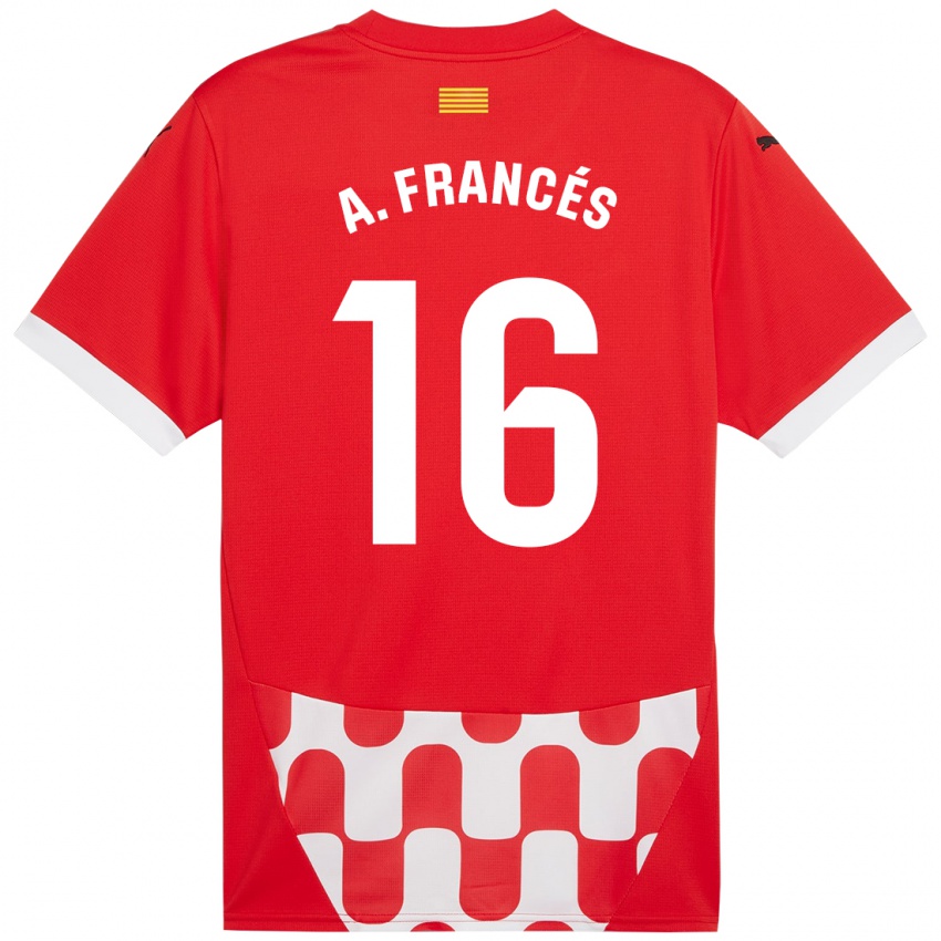 Enfant Maillot Alejandro Francés #16 Rouge Blanc Tenues Domicile 2024/25 T-Shirt Belgique