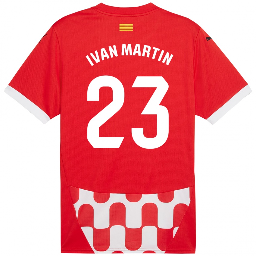 Enfant Maillot Iván Martín #23 Rouge Blanc Tenues Domicile 2024/25 T-Shirt Belgique