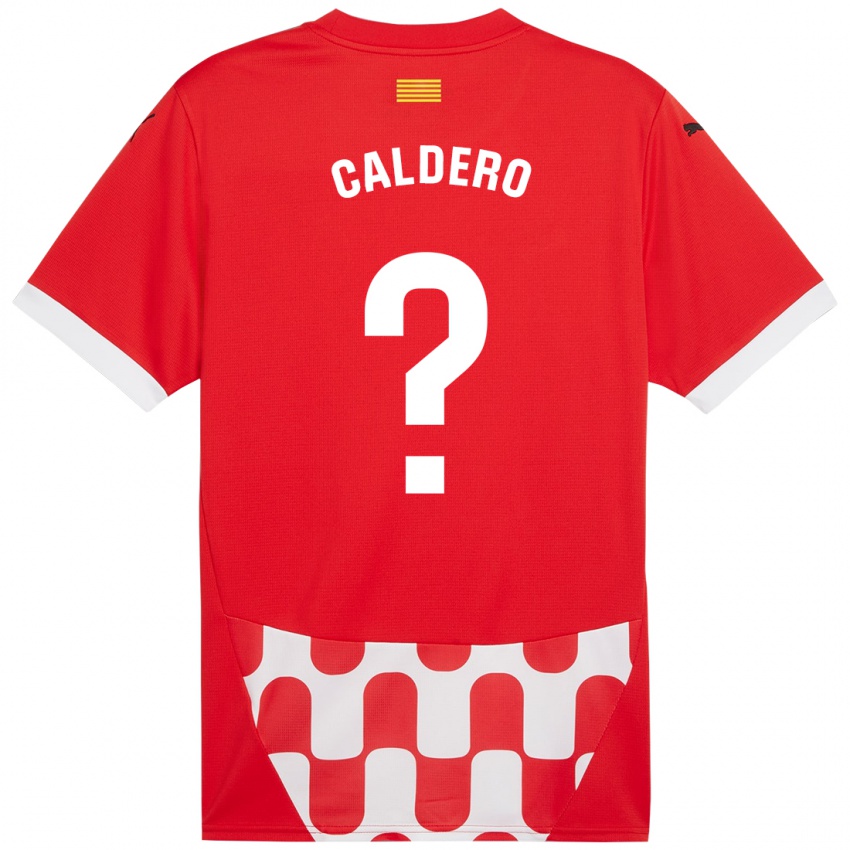 Kinderen Nil Caldero #0 Rood Wit Thuisshirt Thuistenue 2024/25 T-Shirt België