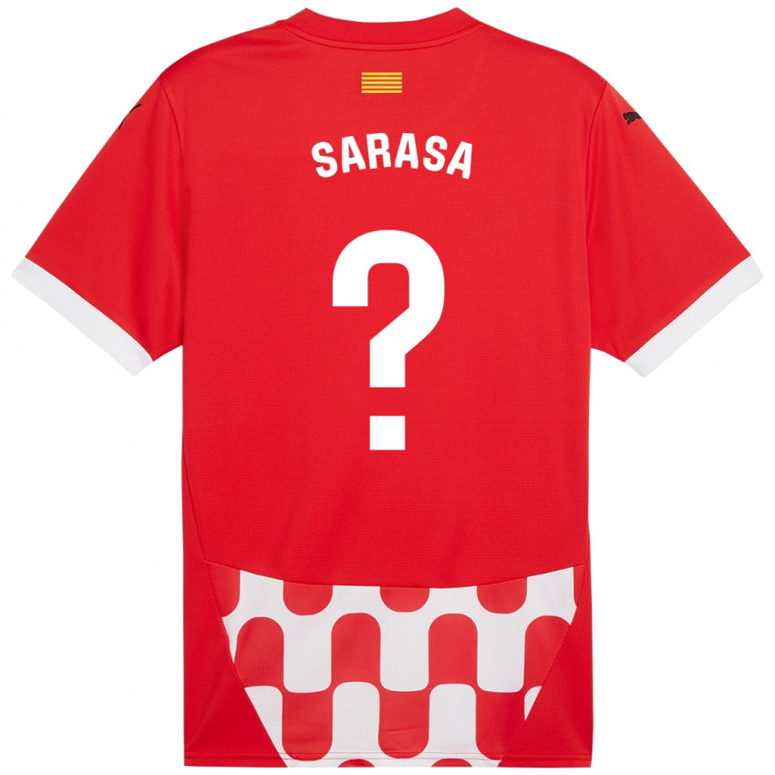 Kinder Javier Sarasa #0 Rot Weiß Heimtrikot Trikot 2024/25 T-Shirt Belgien