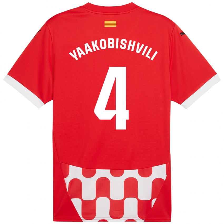 Kinderen Antal Yaakobishvili #4 Rood Wit Thuisshirt Thuistenue 2024/25 T-Shirt België