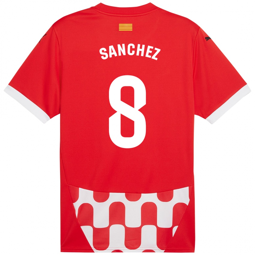 Kinder Miguel Ángel Sánchez #8 Rot Weiß Heimtrikot Trikot 2024/25 T-Shirt Belgien