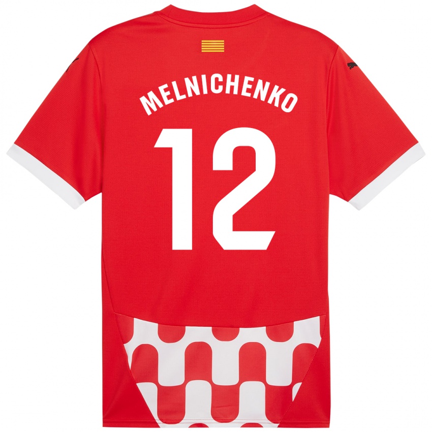 Kinder Dmytro Melnichenko #12 Rot Weiß Heimtrikot Trikot 2024/25 T-Shirt Belgien