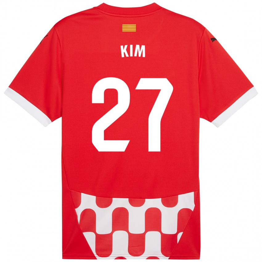 Kinder Min-Su Kim #27 Rot Weiß Heimtrikot Trikot 2024/25 T-Shirt Belgien