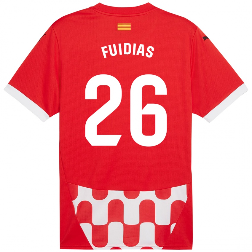 Enfant Maillot Toni Fuidias #26 Rouge Blanc Tenues Domicile 2024/25 T-Shirt Belgique