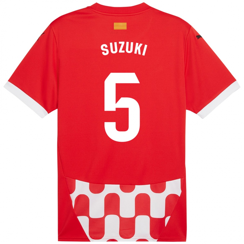 Kinder Wadi Ibrahim Suzuki #5 Rot Weiß Heimtrikot Trikot 2024/25 T-Shirt Belgien