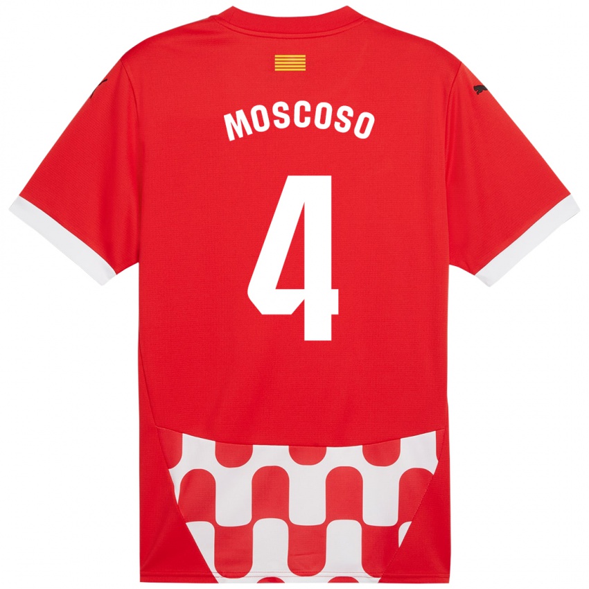 Kinder Miriam Moscoso #4 Rot Weiß Heimtrikot Trikot 2024/25 T-Shirt Belgien