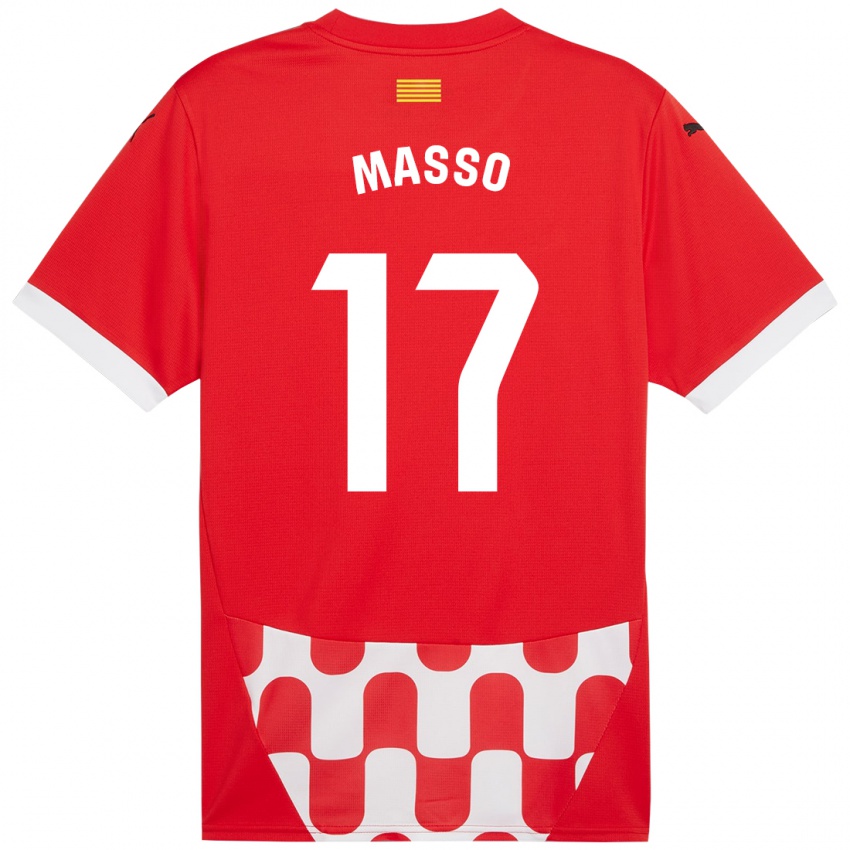 Kinderen Ainoa Massó #17 Rood Wit Thuisshirt Thuistenue 2024/25 T-Shirt België