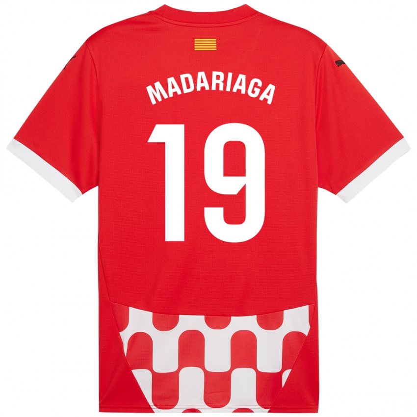 Enfant Maillot Génesis Madariaga #19 Rouge Blanc Tenues Domicile 2024/25 T-Shirt Belgique